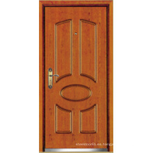 Puerta blindada de madera de acero del estilo turco, puerta turca (LTK-D037)